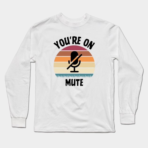 you are on mute combine retro sunset Long Sleeve T-Shirt by ClorindaDeRose